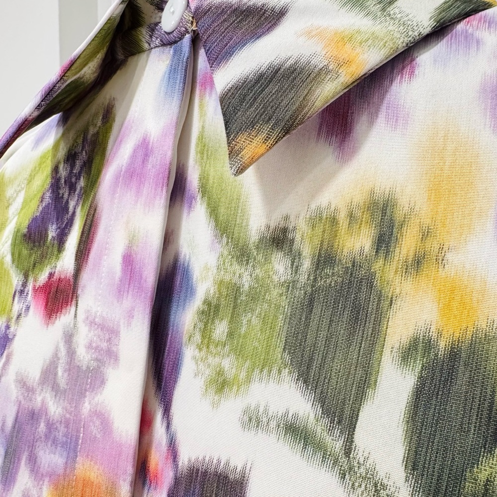 BADGLEY MISCHKA Floral-print multicolor Long Sleeve Taffeta Mermaid Gown - Picture 8 of 16